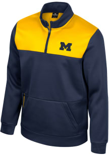 Colosseum Michigan Wolverines Mens Navy Blue Lewis Long Sleeve 1/4 Zip Pullover
