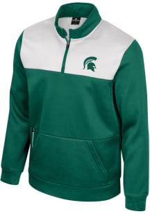 Colosseum Michigan State Spartans Mens Green Lewis Long Sleeve 1/4 Zip Pullover