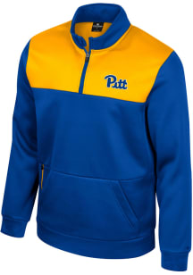 Colosseum Pitt Panthers Mens Blue Lewis Long Sleeve 1/4 Zip Pullover
