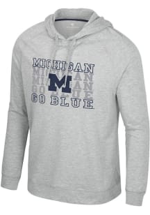 Colosseum Michigan Wolverines Mens Grey Compensation Fashion Hood