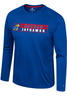 Colosseum Kansas Jayhawks Blue Eddie Long Sleeve T-Shirt