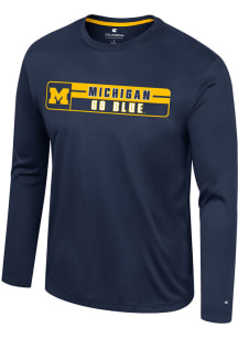 Mens Michigan Wolverines Navy Blue Colosseum Eddie Long Sleeve T-Shirt