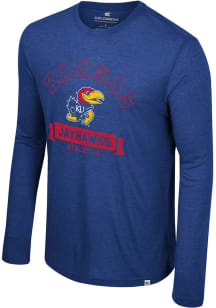 Colosseum Kansas Jayhawks Blue Happiest Long Sleeve T Shirt