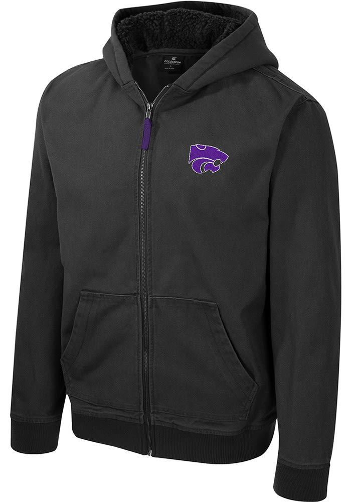Colosseum K-State Wildcats Mens Charcoal Electrocuted Heavyweight Jacket
