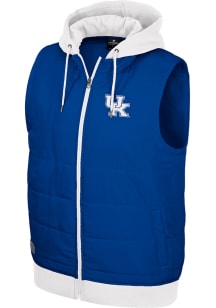 Colosseum Kentucky Wildcats Mens Blue Winters Morn Hooded Sleeveless Jacket