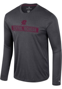 Colosseum Central Michigan Chippewas Black Gradey Long Sleeve T-Shirt