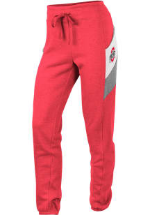 Colosseum Ohio State Buckeyes Womens Stripe Jogger Red Sweatpants