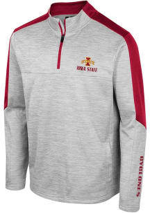 Colosseum Iowa State Cyclones Mens Grey Cousins Long Sleeve 1/4 Zip Pullover
