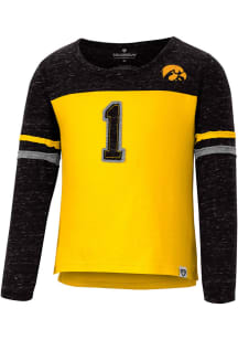 Colosseum Iowa Hawkeyes Toddler Girls Gold Mary Long Sleeve T Shirt
