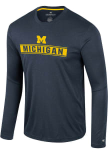 Mens Michigan Wolverines Navy Blue Colosseum Gradey Long Sleeve T-Shirt