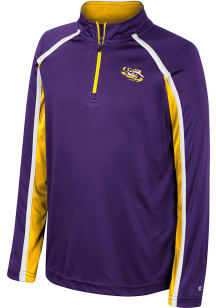 Colosseum LSU Tigers Youth Purple Eddie Long Sleeve Quarter Zip Shirt