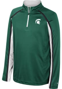Colosseum Michigan State Spartans Youth Green Eddie Long Sleeve Quarter Zip Shirt