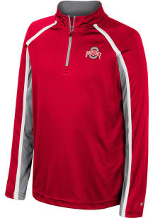 Colosseum Ohio State Buckeyes Youth Red Eddie Long Sleeve Quarter Zip Shirt