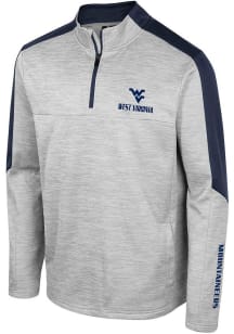 Colosseum West Virginia Mountaineers Mens Grey Cousins Long Sleeve 1/4 Zip Pullover