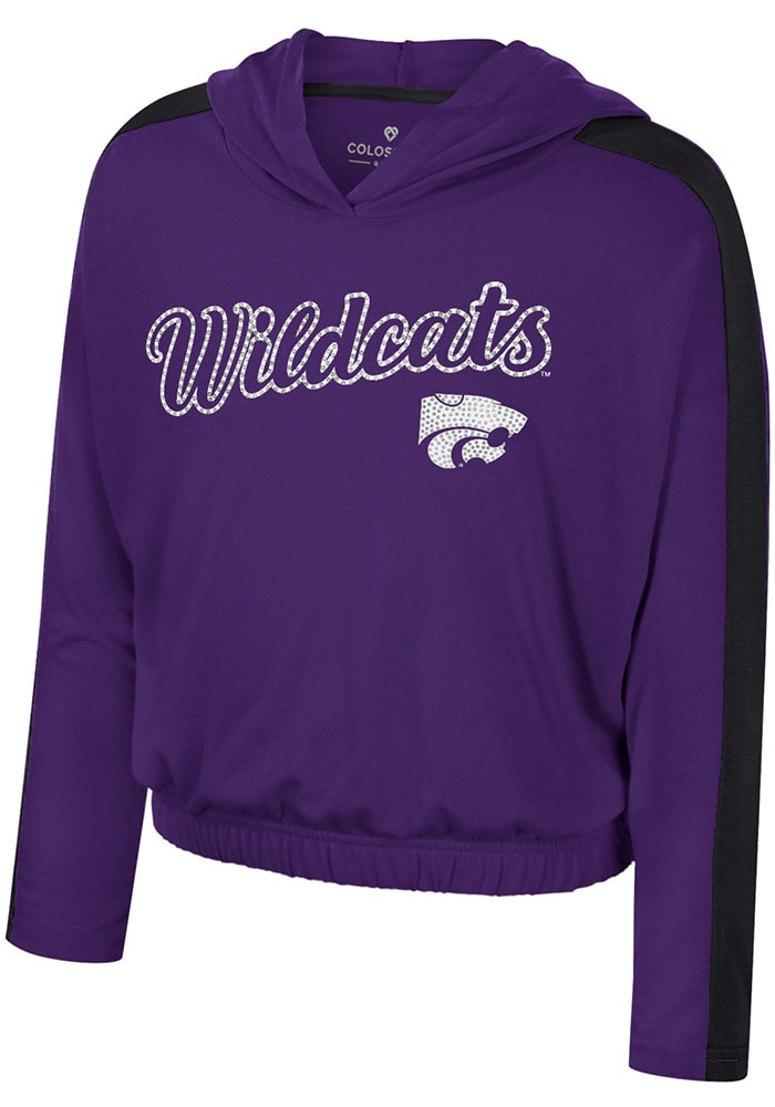 Colosseum K-State Wildcats Girls Purple Exterior illumination Long Sleeve Hooded Sweatshirt