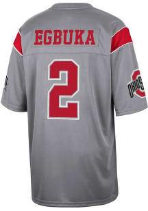 Emeka Egbuka Colosseum Mens Grey Ohio State Buckeyes Replica Football Jersey