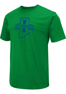 Colosseum Indiana State Sycamores Kelly Green Field Distressed Logo Short Sleeve T Shirt