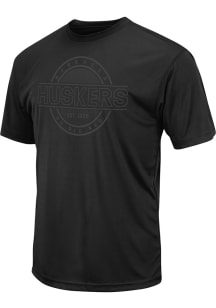 Colosseum Nebraska Cornhuskers Black Trail Tonal Circle Graphic Short Sleeve T Shirt