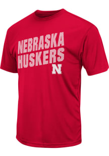 Colosseum Nebraska Cornhuskers Red Trail Flat Name Mascot Short Sleeve T Shirt