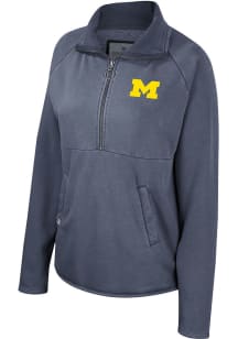 Womens Michigan Wolverines Navy Blue Colosseum Audrey 1/4 Zip Pullover