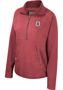 Colosseum Ohio State Buckeyes Womens Red Audrey 1/4 Zip Pullover