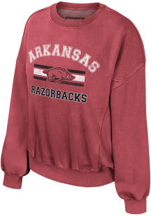 Colosseum Arkansas Razorbacks Womens Cardinal Audrey Crew Sweatshirt