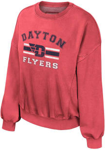 Colosseum Dayton Flyers Womens Red Audrey Crew Sweatshirt