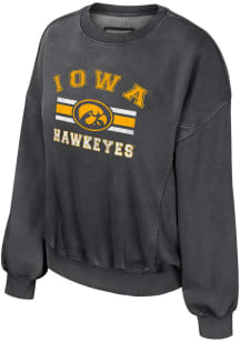 Colosseum Iowa Hawkeyes Womens Black Audrey Crew Sweatshirt