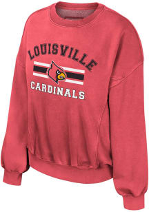 Colosseum Louisville Cardinals Womens Red Audrey Crew Sweatshirt