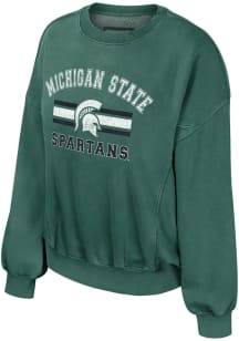 Colosseum Michigan State Spartans Womens Green Audrey Crew Sweatshirt