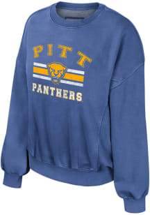 Colosseum Pitt Panthers Womens Blue Audrey Crew Sweatshirt