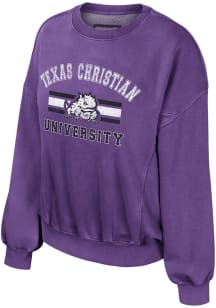 Colosseum TCU Horned Frogs Womens Purple Audrey Crew Sweatshirt