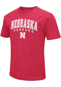 Nebraska Cornhuskers Red Colosseum Playbook Arch Mascot Short Sleeve T Shirt