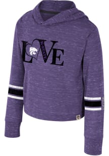 Toddler Girls K-State Wildcats Purple Colosseum Fleet Hooded Long Sleeve T Shirt