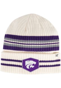 Colosseum K-State Wildcats White Trainer Striped Beanie Mens Knit Hat