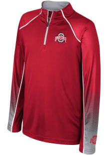 Youth Ohio State Buckeyes Red Colosseum Armada Long Sleeve Quarter Zip