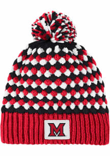 Colosseum Miami RedHawks Red Reloaded Pom Beanie Womens Knit Hat