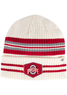 Ohio State Buckeyes Colosseum Trainer Striped Beanie Mens Knit Hat - White