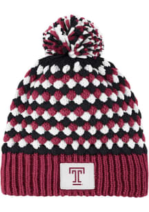 Colosseum Temple Owls Red Reloaded Pom Beanie Womens Knit Hat