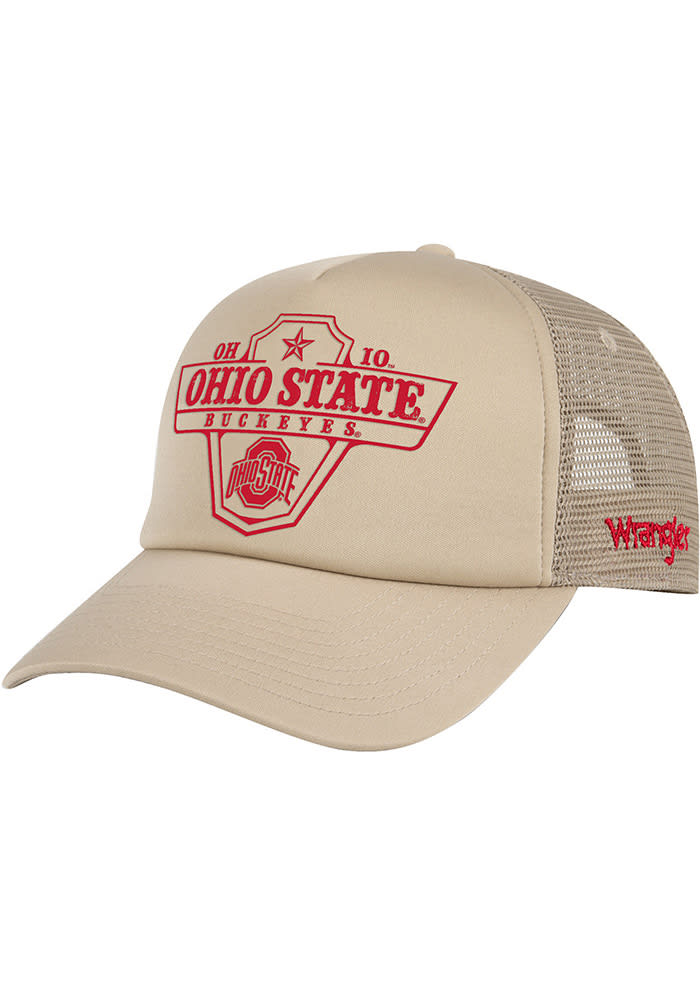 Wrangler Ohio State Buckeyes Wrangler Sequoia Foam Trucker Adjustable Hat - Tan