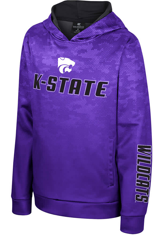 Colosseum K-State Wildcats Youth Purple High Voltage Long Sleeve Hoodie
