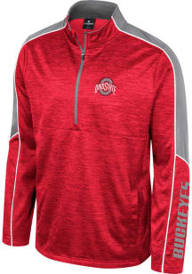 Colosseum Ohio State Buckeyes Youth Red Kyle Long Sleeve Quarter Zip Shirt