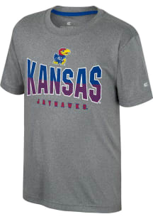 Colosseum Kansas Jayhawks Youth Grey Freddy Short Sleeve T-Shirt