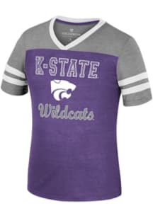 Colosseum K-State Wildcats Girls Purple Summer Short Sleeve Fashion T-Shirt