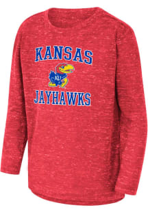 Colosseum Kansas Jayhawks Toddler Red SMU-Knobby Long Sleeve T-Shirt