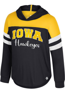 Girls Iowa Hawkeyes Black Colosseum Reflection Long Sleeve T-shirt