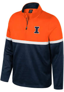 Youth Illinois Fighting Illini Navy Blue Colosseum Meekus Long Sleeve Quarter Zip