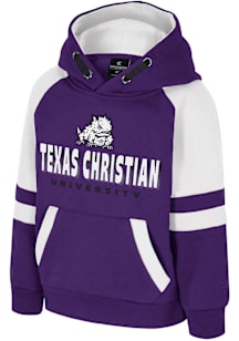 Colosseum TCU Horned Frogs Toddler Purple Todd Long Sleeve Hooded Sweatshirt