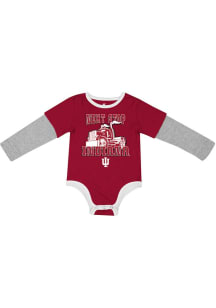 Baby Indiana Hoosiers Cardinal Colosseum Next Stop Long Sleeve One Piece