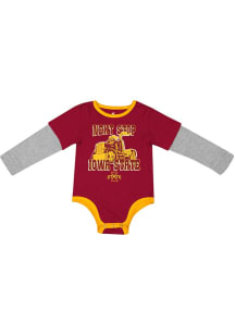 Colosseum Iowa State Cyclones Baby Cardinal Next Stop Long Sleeve One Piece